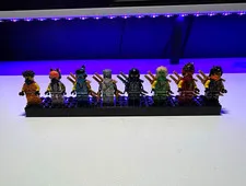 LEGO NINJAGO Movie Minifigure Lot of 8 w/ Accessories Display Stand 71019