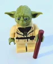 LEGO Star Wars Yoda Minifigure w/ Brown Cane Staff Accessory