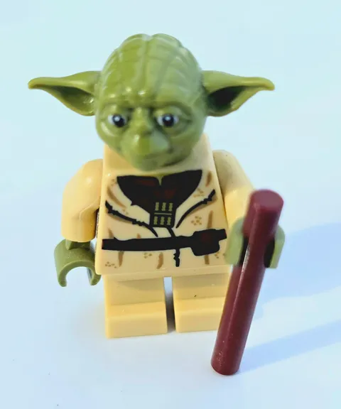 LEGO Star Wars Yoda Minifigure w/ Brown Cane Staff Accessory