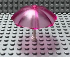 LEGO MINIFIG Umbrella Trans Pink with White Poll Beach Ocean Pool Summer 