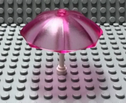 LEGO MINIFIG Umbrella Trans Pink with White Poll Beach Ocean Pool Summer 