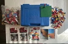 Vintage Lego 1985 Bin Blue Plastic Storage Container Case Carry Box  With Legos