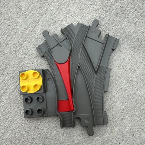 Lego® Duplo TRAIN Tracks GREY (DBG) Track Switcher with Red Switch