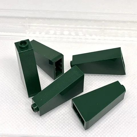 LEGO Parts - Dark Green Slope 75 2 x 1 x 3 - Hollow Stud - No 4460b - QTY 5