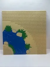 Lego Western Indians 2359px1 Tan Baseplate 32x32 Curve River 