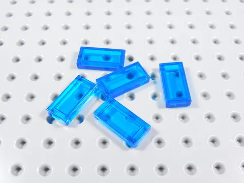 LEGO Lot of 5 Trans Blue 1x2 Smooth Tiles Plates BA