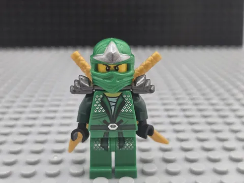 LEGO Green Ninja Ninjago Lloyd ZX Minifigure with 2 Swords 9450