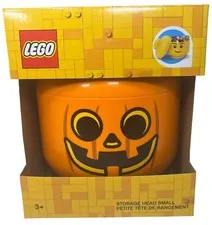 NEW Lego Small Storage Head Jack O Lantern Orange Pumpkin Halloween Decor