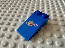 LEGO Slope 18 4 x 2 with Classic Space Logo Pattern 30363pb021