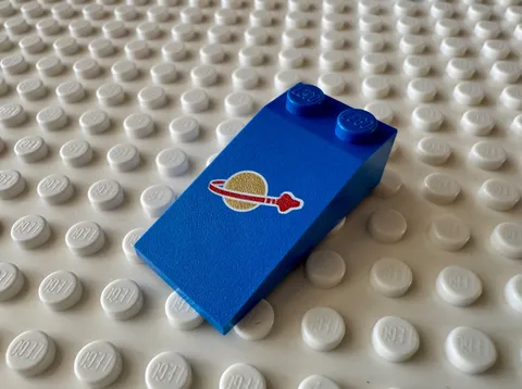 LEGO Slope 18 4 x 2 with Classic Space Logo Pattern 30363pb021