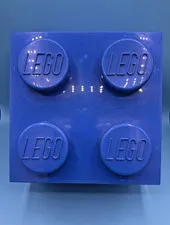 LEGO 4003 Copenhagen Blue Storage Box 4 Knob Stackable 10x10 Organizer