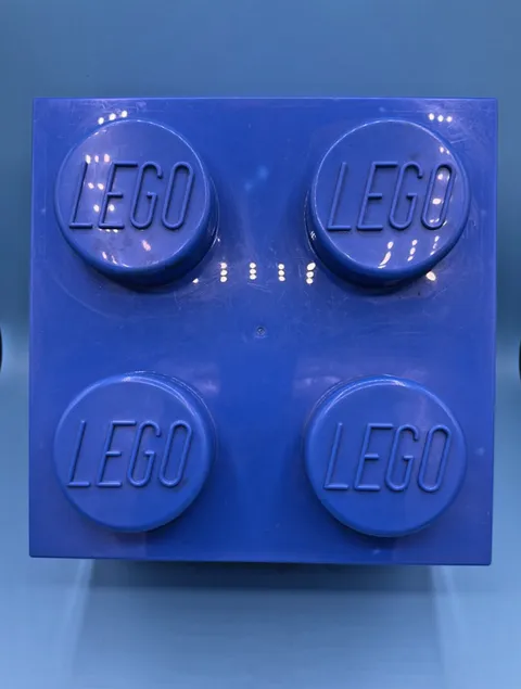 LEGO 4003 Copenhagen Blue Storage Box 4 Knob Stackable 10x10 Organizer