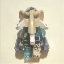 LEGO Minifigure w/ Tan Elephant Headpiece, Blue Armor & Accessories