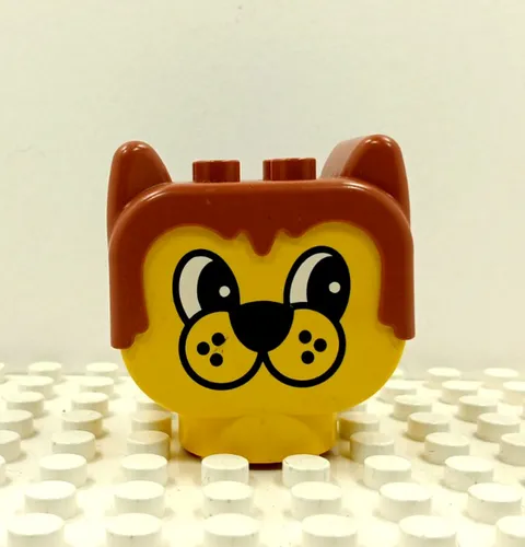Lego Duplo Figure Large Head Dog w/ brown nose