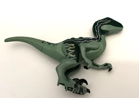 Lego Jurassic World "Blue" Raptor Minifigure (Dark Green Version From Set 75917)