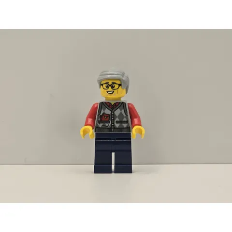 LEGO Holiday Minifigure Grandfather hol221 Red Argyle Cardigan Shirt New
