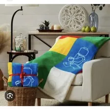 NEW LEGO VIP Fleece Blanket So Soft Yellow, Blue, Red, Green Birthday Christmas