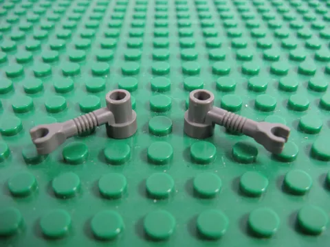 2x LEGO Old Dark Gray Bar 1 x 3 w/Clip & Stud Robot Arm 7153 7113 4482 #4735