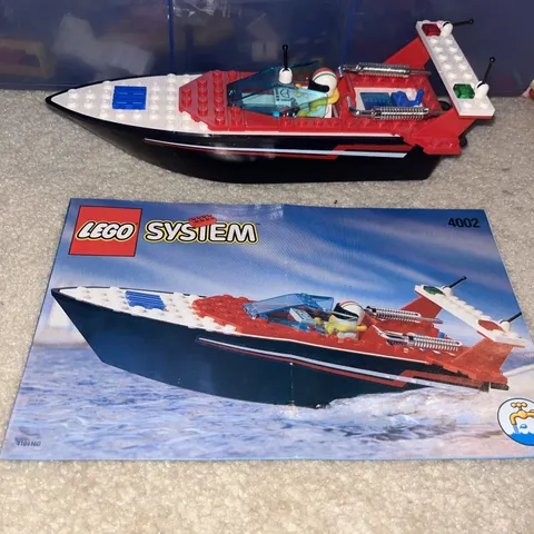 Vintage LEGO Set 4002, Riptide Racer, 100% Complete W/ Instructions