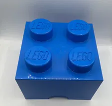 Genuine LEGO Large Blue Storage Bin Box 2x2 Brick 10"x10"x8"
