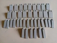 LEGO BULK LOT OF 38 LIGHT BLUISH GRAY SLOPE BRICKS 18° 4X1 4X2 #60477 #30363