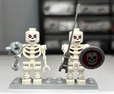 LEGO Castle Minifigures - Fantasy Era Skeleton (cas328) Lot of 2 7094 7029 7093