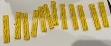 12 Lego 1 x 6 yellow tile with wood grain patter 6636px1