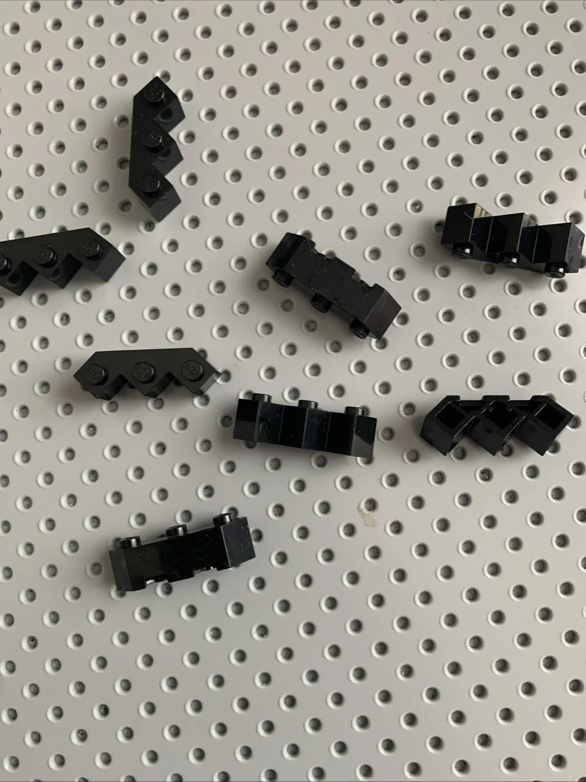 Lego Black Brick, Modified Facet 3 x 3 part 2462 lot of 8 pieces