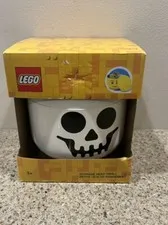 LEGO White Skeleton Skull Storage Head Container NEW Halloween Decor Small