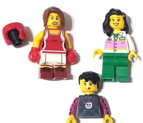 LEGO Female Boxer Manager Skater Girl Mini Figure Minifigure Lot of 3