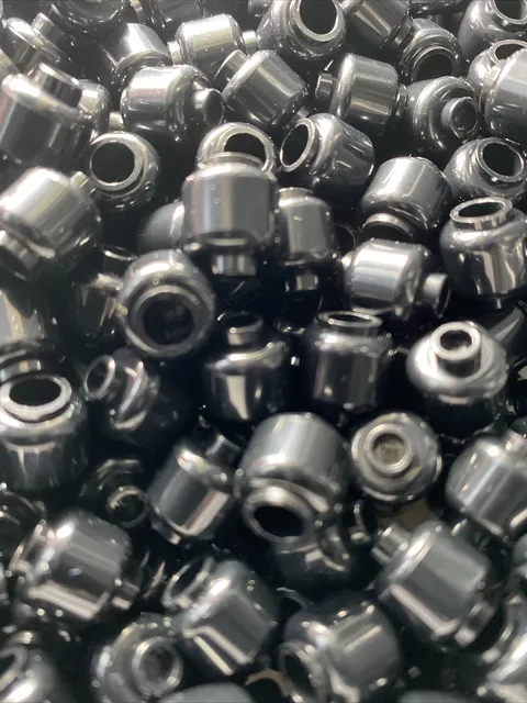 100x Black Lego Heads StarWars Stormtrooper 1x1 Plain Head FREE POST