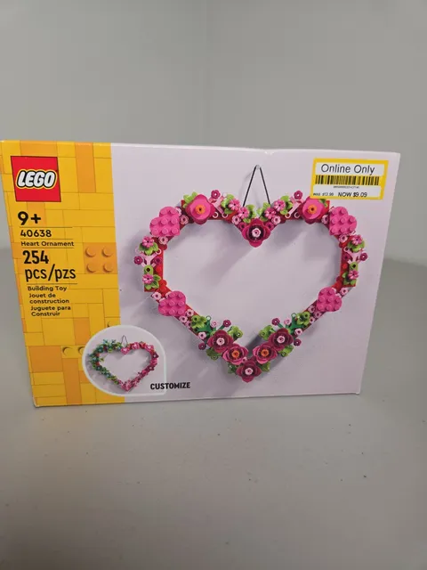 LEGO 40638 Heart Ornament 254pcs Flowers Pink Red Sealed Box New Customizable