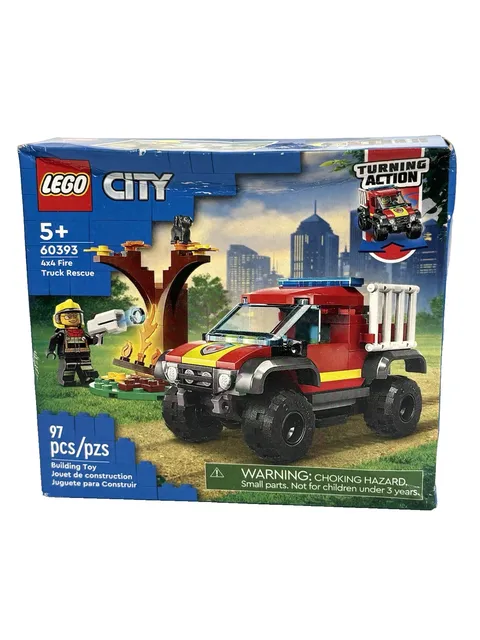 LEGO City 4x4 Fire Engine Rescue Truck 60393 Set Damaged Box Toy
