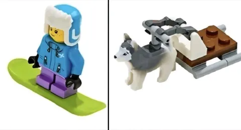 Lego Minifigure cty1080 Girl Ushanka Hat Snowboarder + Dog Sleigh Set 60235 -NIP