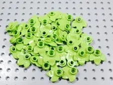 LEGO Lot of 40 Lime Green Plant Plates w/ 3 Leaves Minifig BN