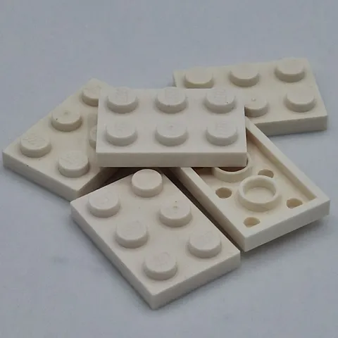 Lego - 5 Basic White Plate 2 x 3 3021