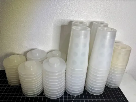 Lego Large / Small "Pick A Brick" Cups and Lids Container Lot of 50