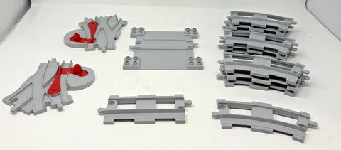 14 Lego Duplo Train Track Lot Straight Curve Switch Replacement Piece Lot