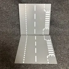LEGO Base Plate #44341px2-Road 32x32 6-Stud T Intersection White Lines lot of 2
