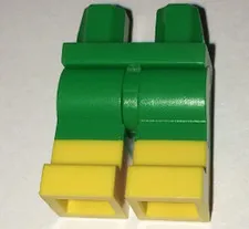 LEGO Bright Green Hips and Legs with Molded Yellow Lower Legs / Boots Pattern 97