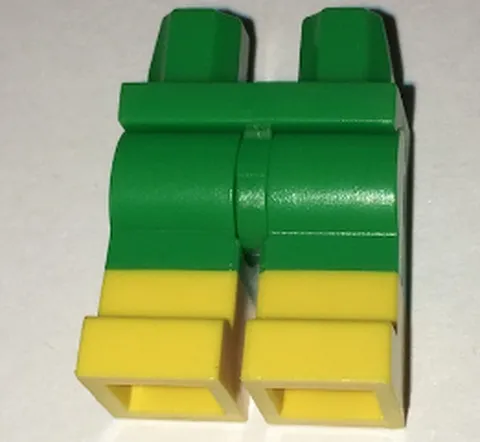 LEGO Bright Green Hips and Legs with Molded Yellow Lower Legs / Boots Pattern 97