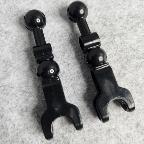 LEGO 90607 Hero Factory Arm Leg Ball Joint on Axle Socket Holes Black x2 Genuine