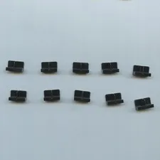 LEGO x 10 Black Panel 1 x 2 x 1 with Rounded Corners and Center Divider