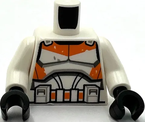 Lego New Minifig White Torso SW Armor Clone Trooper w/ Orange 212th Legion Part