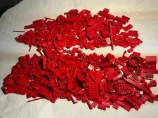 LEGO Red Color Parts Bulk 1lb 12oz lot Bricks pieces