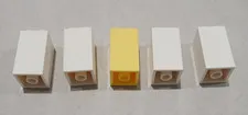 3711# Genuine Lego 30145 brick 2 x 2 x 3 white x 4 + a yellowexcellent condition