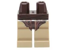 LEGO® Part 970c69pb06 - Hips and Dark Tan Legs with Torn Orc Loincloth Pattern