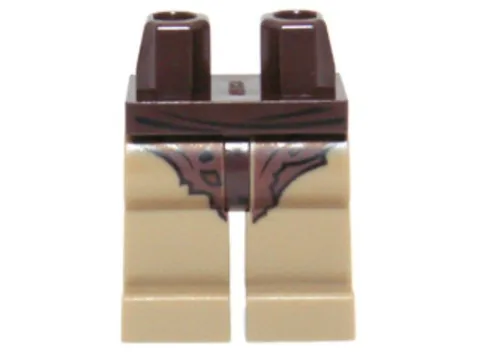LEGO® Part 970c69pb06 - Hips and Dark Tan Legs with Torn Orc Loincloth Pattern