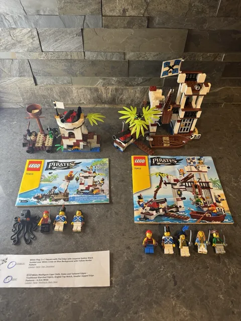 LEGO Pirates 70412 Soldiers Fort + 70410 Soldiers Outpost Instructions Minifigs