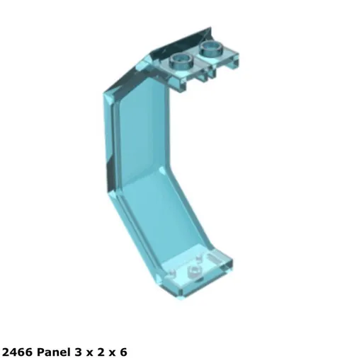 Lego 1x 2466 Panel 3x2x6 Trans Light Blue 6597 6396